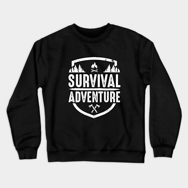 Survival Camping Bushcraft Outdoor Gift Crewneck Sweatshirt by bigD